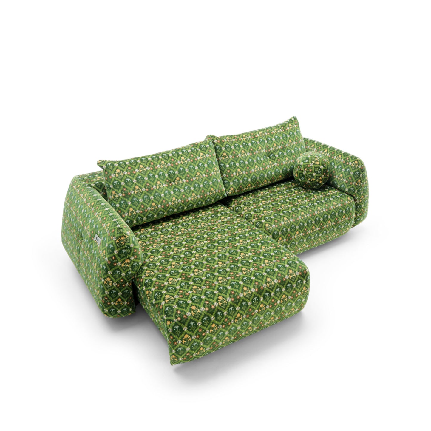 Sofa z elektrycznym wysuwem siedzisk Camira × Tyszka