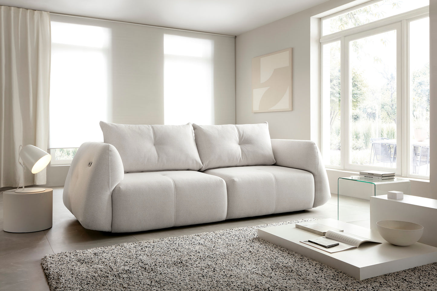 Sofa with electric seat extension Camira