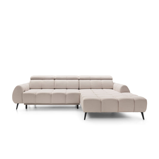 Piano corner sofa with electric seat extension
