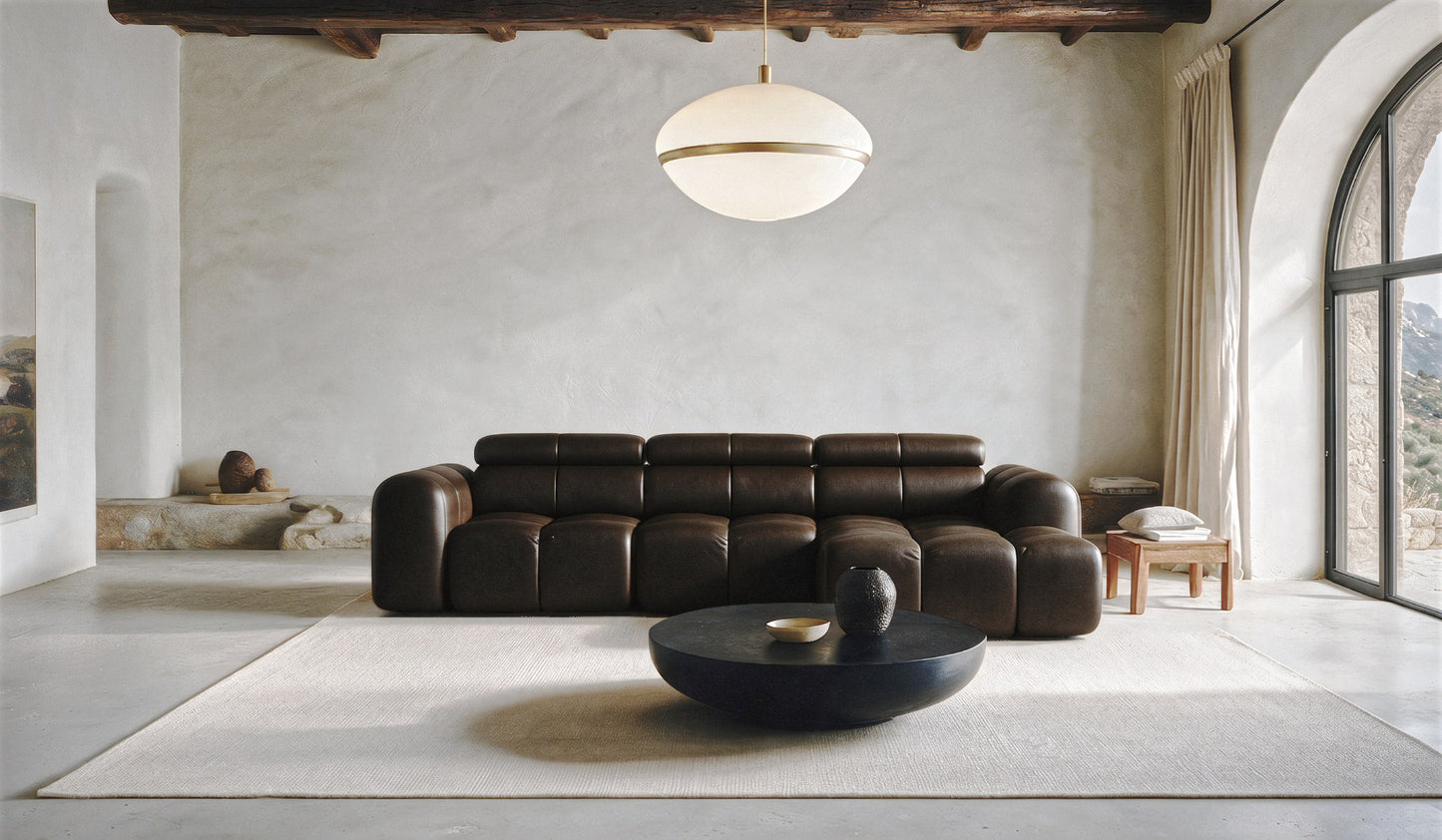 Canapé d'angle modulable Bloom avec rallonge d'assise électrique