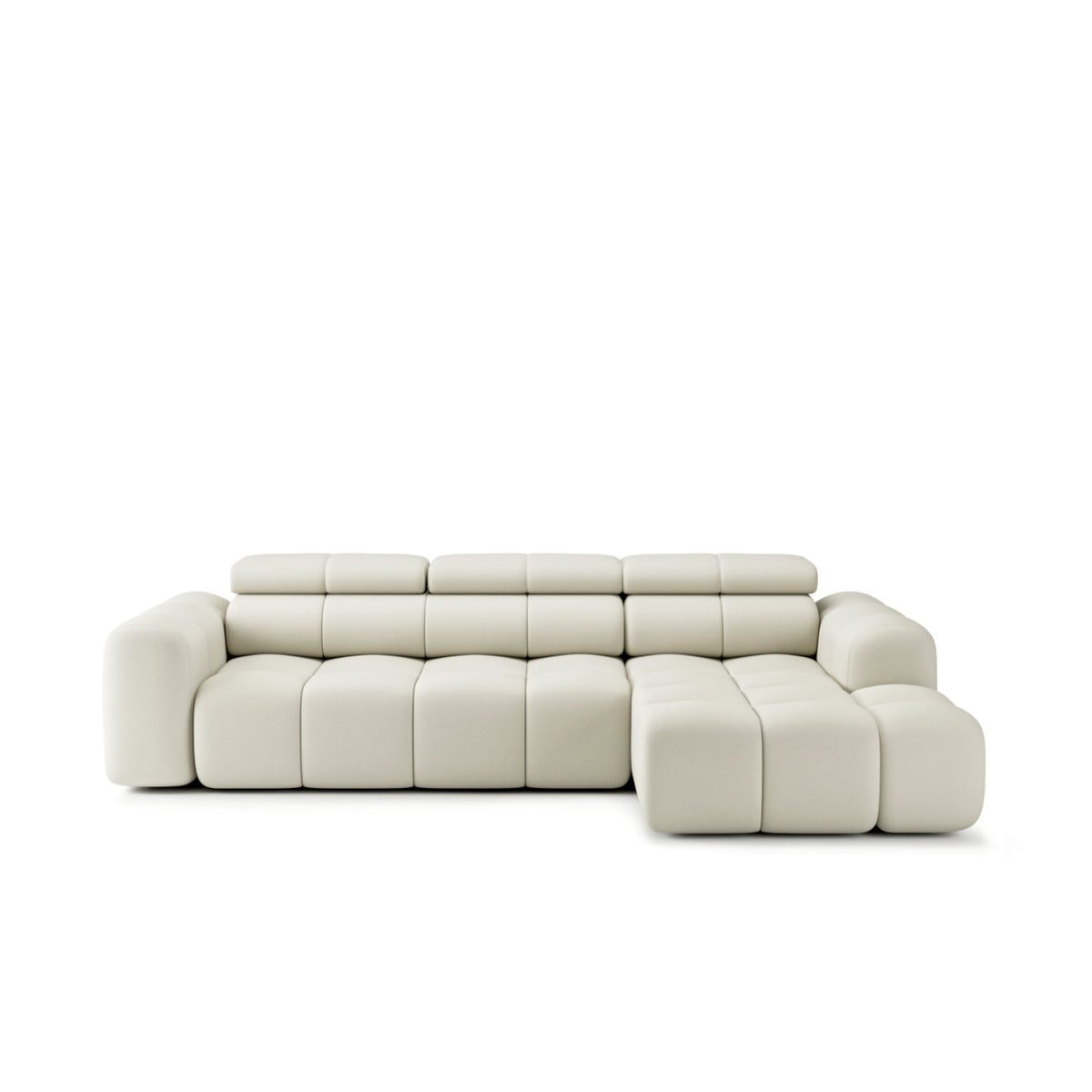 Canapé d'angle modulable Bloom avec rallonge d'assise électrique