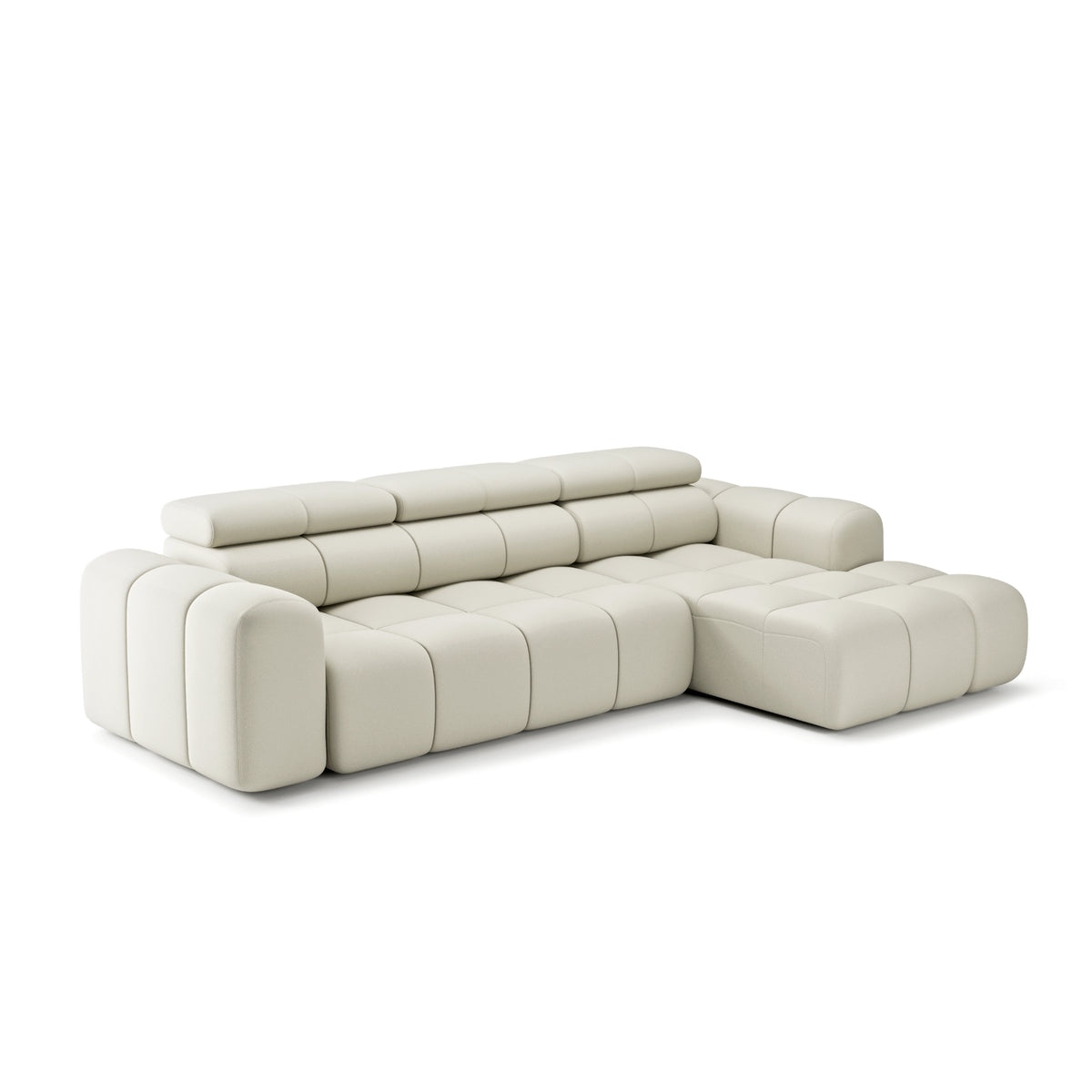Canapé d'angle modulable Bloom avec rallonge d'assise électrique