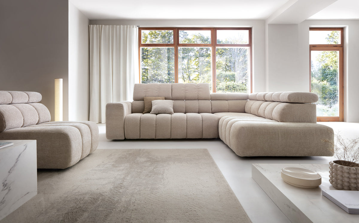 Modular corner sofa with electric seat extension Zürich