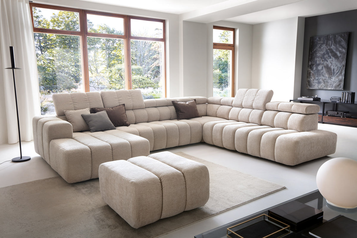 Modular corner sofa with electric seat extension Zürich