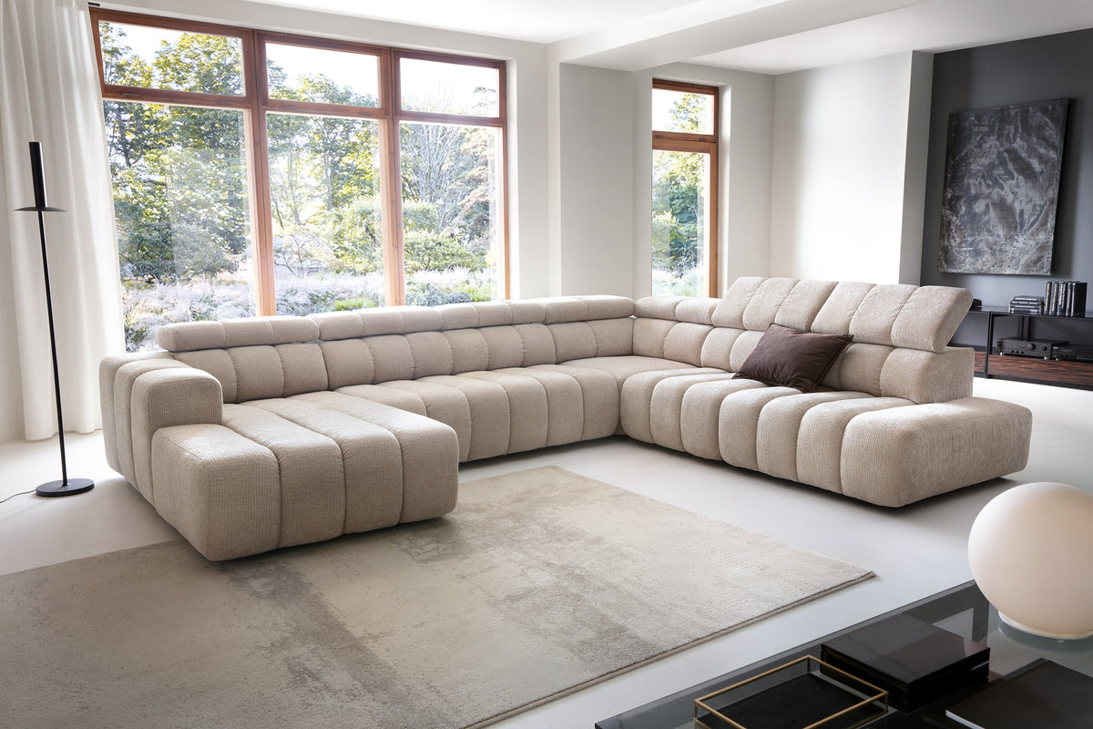 Modular corner sofa with electric seat extension Zürich